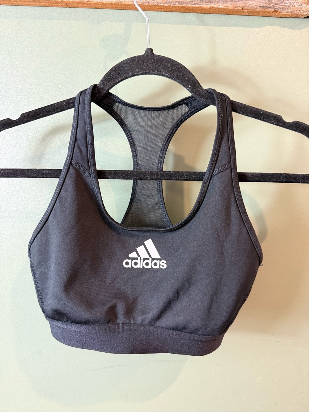 adidas Black and White Racerback Sports Bra